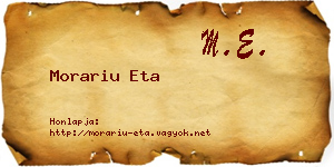 Morariu Eta névjegykártya